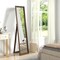 Brown Solid Wood Full Length Floor Mirror with Stand and HD Glass for Bedroom or Living Room